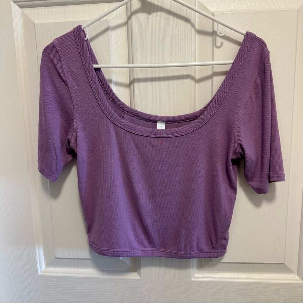 Lululemon Ribbed Held Tight Short Sleeve Shirt Wisteria Purple Size 8 - Picture 3 of 5